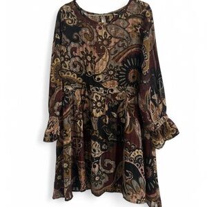 Boho Paisley Print Dress